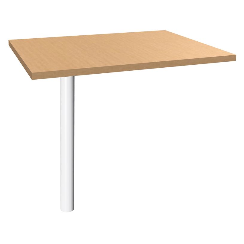 3253310148093-Extension IDRA/DUAL sur pied tube - 80 x 60 cm - Pied blanc - plateau imitation Hêtre-P_79398165_1-0