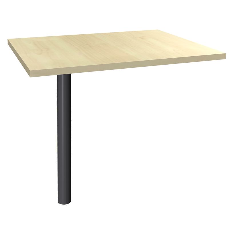 3253310148147-Extension IDRA/DUAL sur pied tube - 80 x 60 cm - Pied anthracite - plateau imitation Erable-P_79398170_1-0