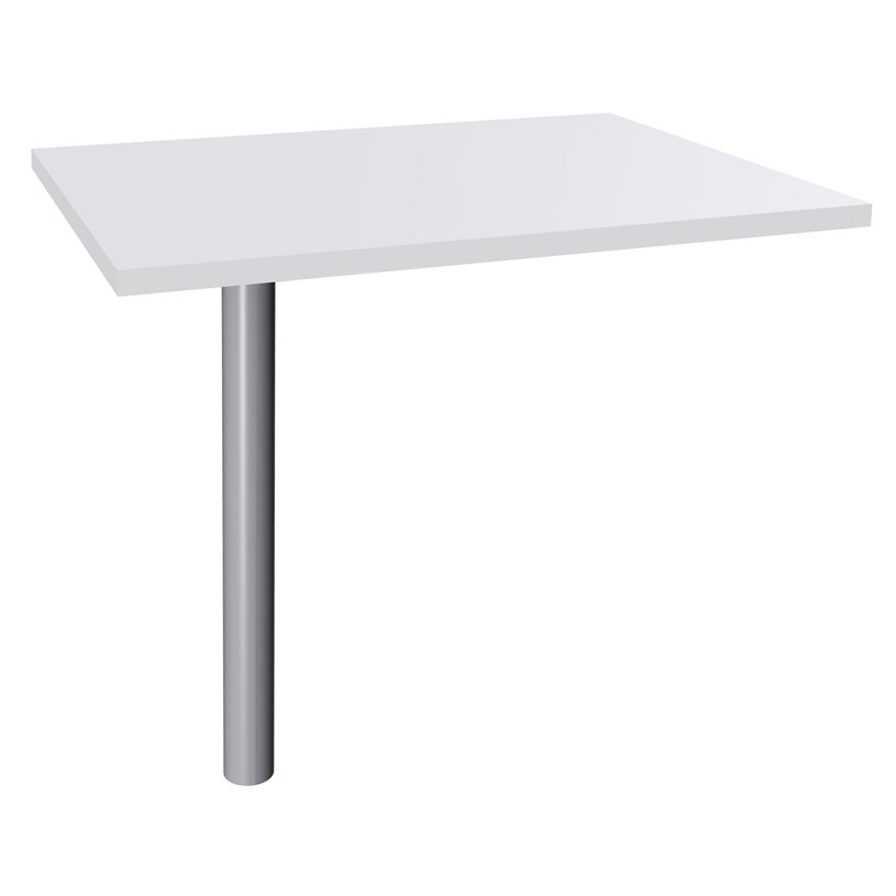 3253310148161-Extension IDRA/DUAL sur pied tube - 80 x 60 cm - Pied alu - plateau Blanc perle-P_79398172_1-0