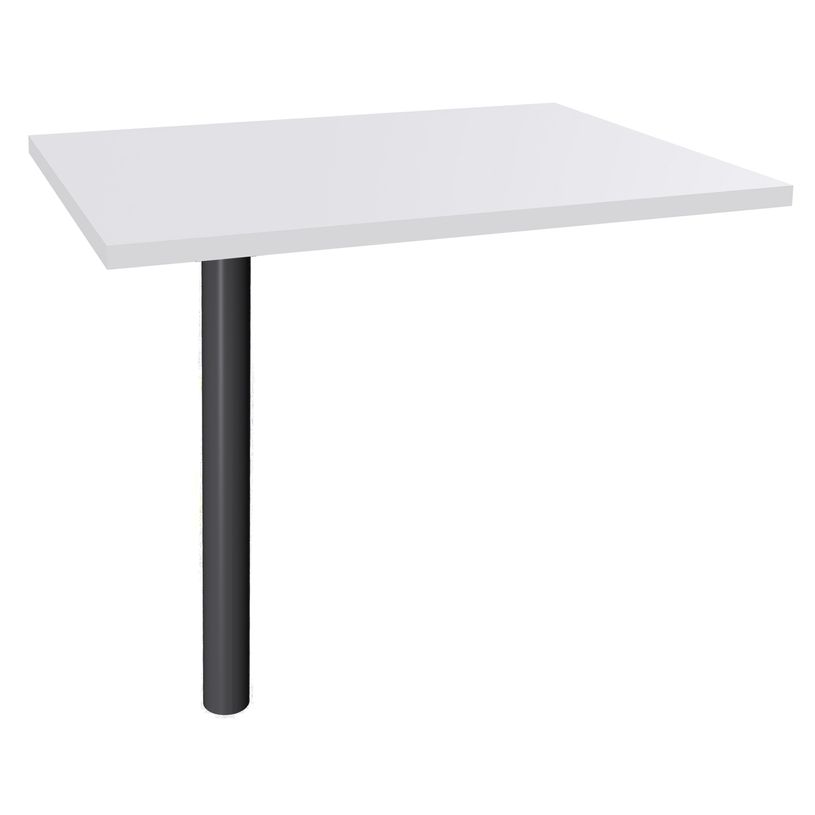 3253310148178-Extension IDRA/DUAL sur pied tube - 80 x 60 cm - Pied anthracite - plateau Blanc perle-P_79398173_1-0