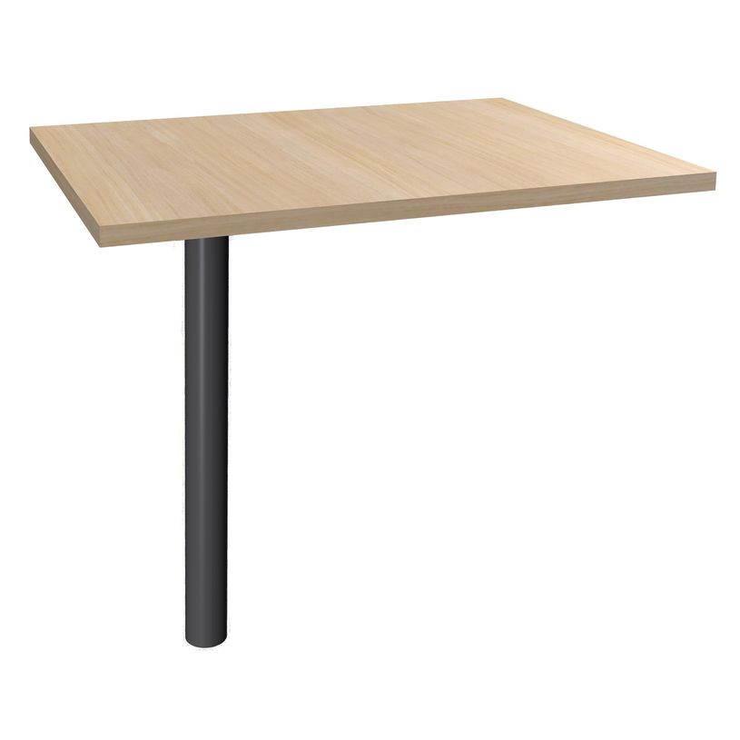 3253310148192-Extension IDRA/DUAL sur pied tube - 80 x 60 cm - Pied anthracite - plateau imitation Chêne-P_79398175_1-0