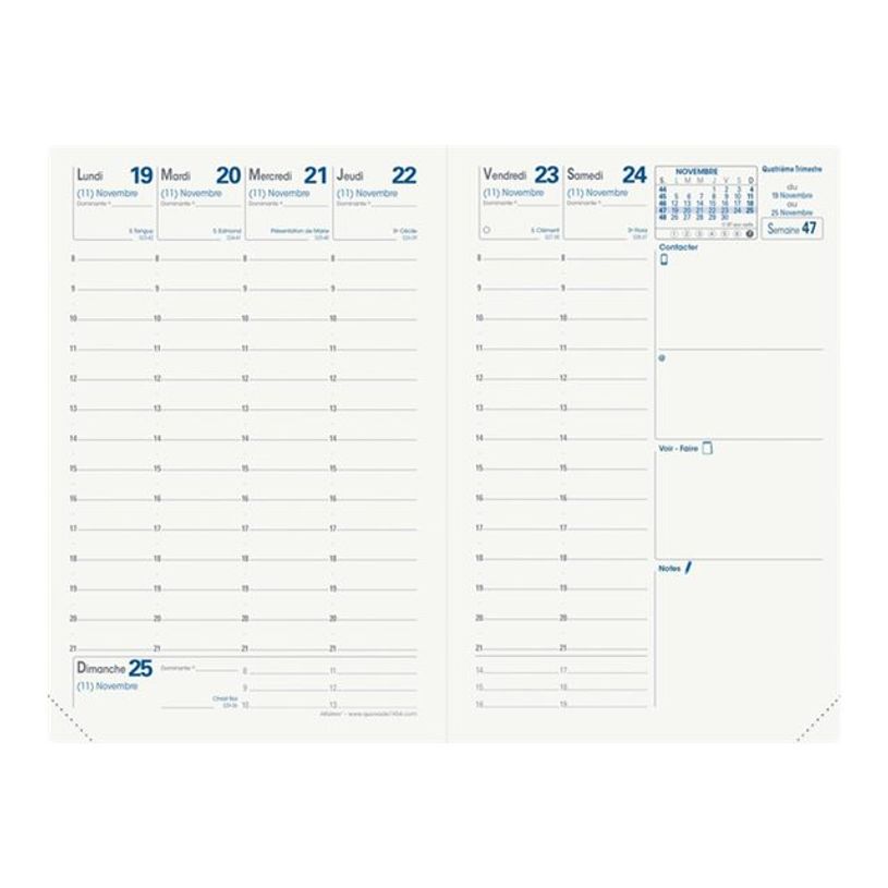 3371010360161-Agenda Equology - 1 semaine sur 2 pages - 10 x 15 cm - bleu lagon - Quo Vadis-P_79398182_1-1
