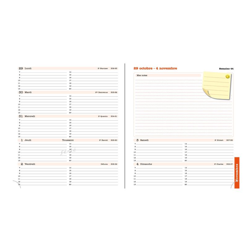 3660942124362-Agenda Flora Lady 18 - 1 semaine sur 2 pages - 15 x 17 cm - disponible dans différentes c-P_79398239_1-12