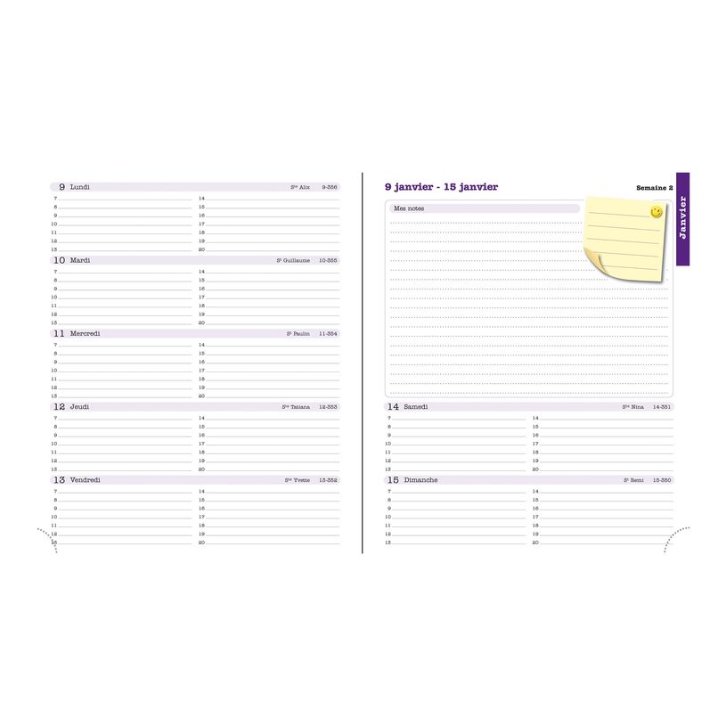 3660942124362-Agenda Flora Lady 18 - 1 semaine sur 2 pages - 15 x 17 cm - disponible dans différentes c-P_79398239_3-13