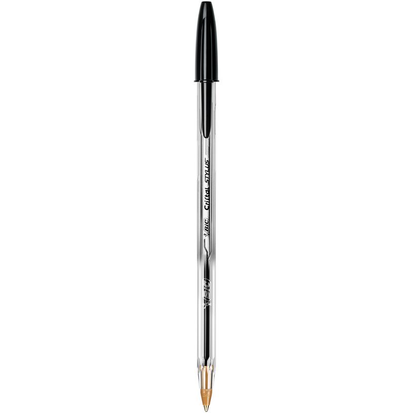 3086123344341-BIC Cristal Stylus - Stylo à bille - noir - 1 mm-P_79398783_1-0