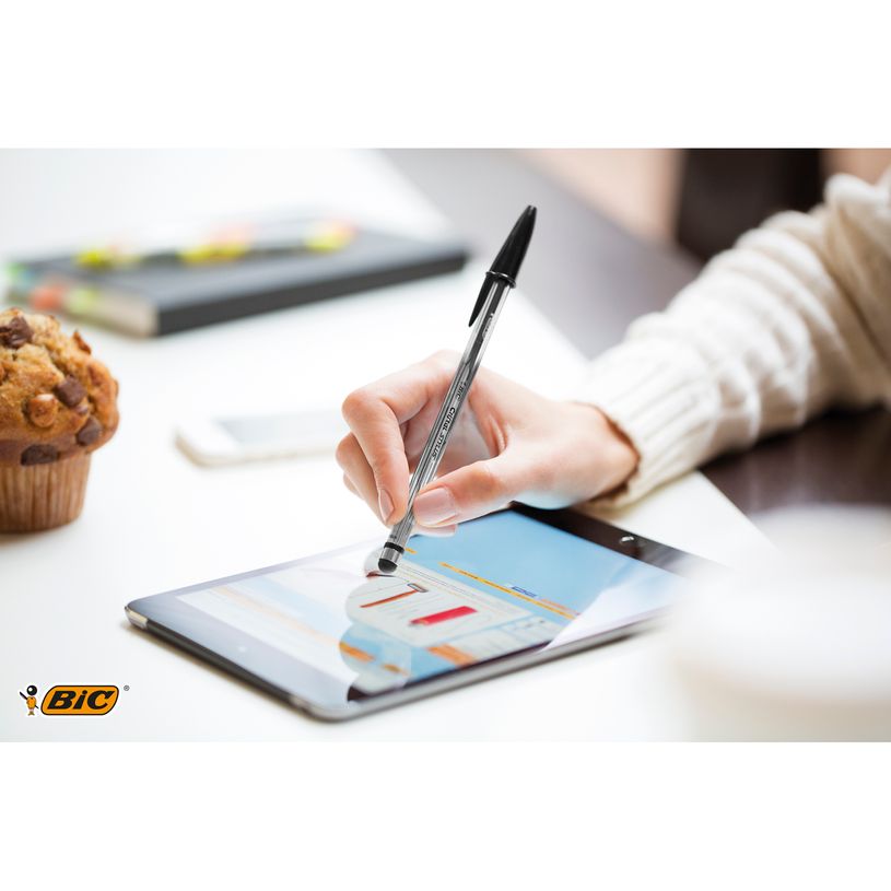 3086123344341-BIC Cristal Stylus - Stylo à bille - noir - 1 mm-P_79398783_7-6