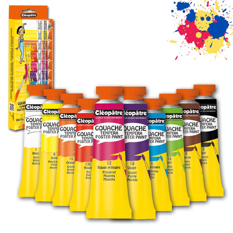 3134725006614-Cléopâtre NÉFERTARI - Pack de 10 gouaches - couleurs assorties - 10 ml--0
