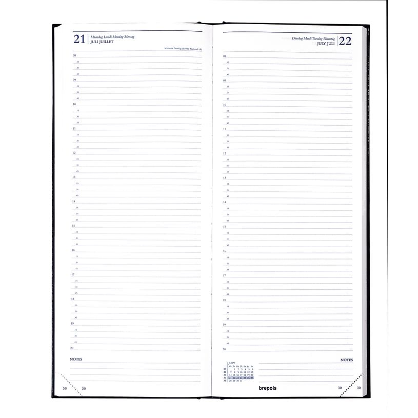 5412303101158-Agenda long Lima Saturnus - 1 jour par page - 12,8 x 33 cm - noir - Brepols--1
