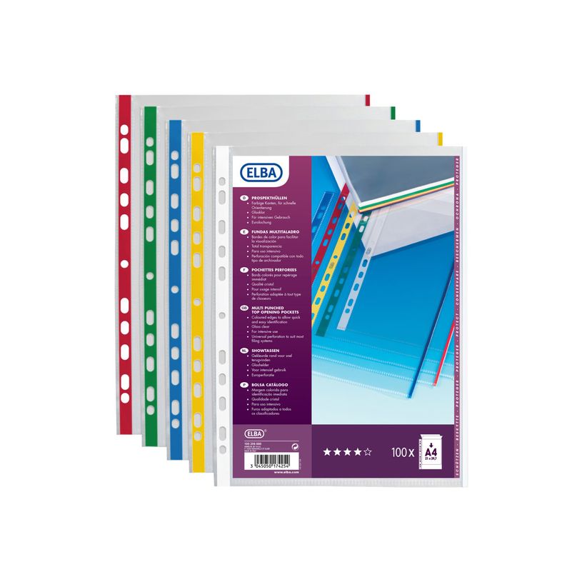3045059718893-Oxford - 10 Pochettes perforées - A4 - lisse - pour 12 feuilles - 9/100 - 5 coloris vifs-P_79399507_4-3