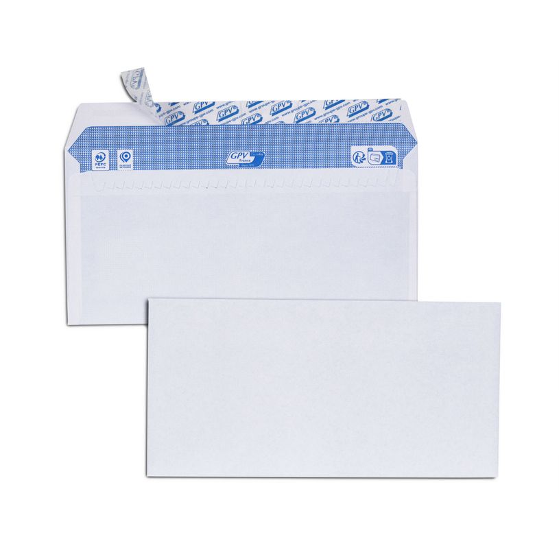 3250650028863-GPV - boîte de 500 enveloppes blanches - DL 110x220 90 g/m² -  bande de protection-P_79399674_1-0