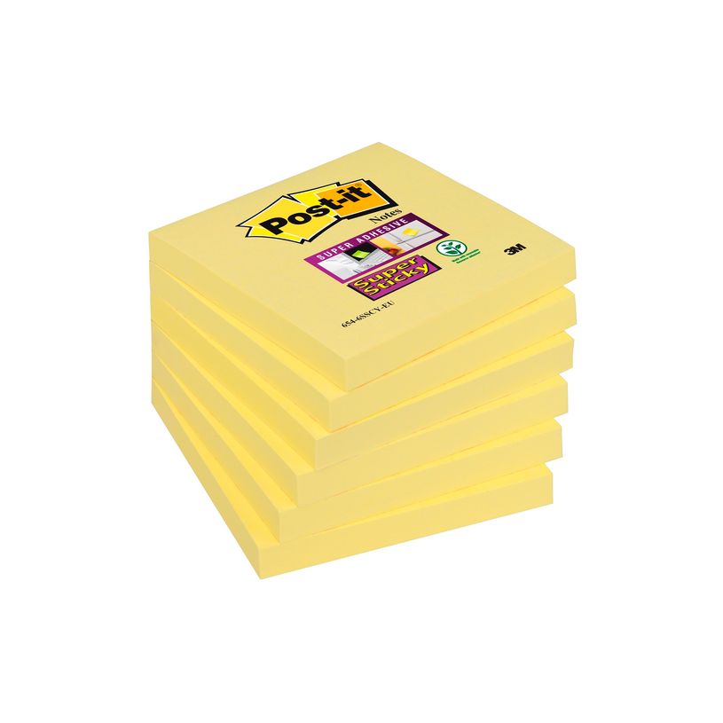 2012349518304-Post-it - 6 Blocs notes de 90 feuilles Super Sticky - jaune - 76 x 76 mm-P_79399760_1-0