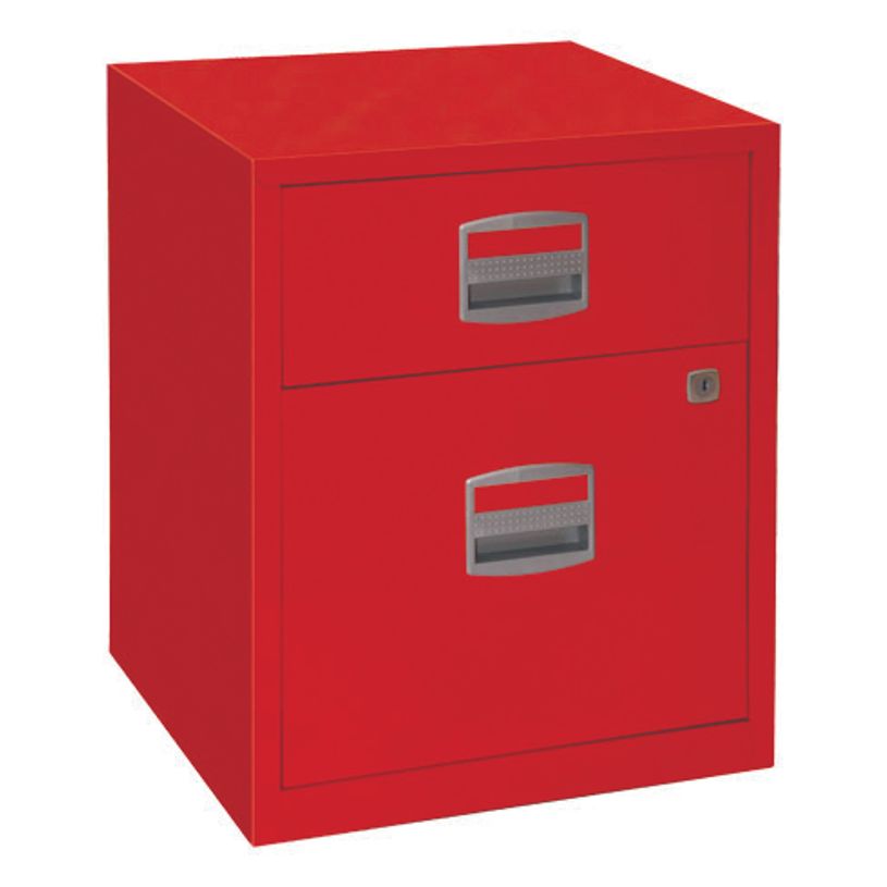 3700339877744-Caisson mobile métallique monobloc - H52 x L41 x P40 cm - 2 tiroirs - rouge-P_79399945_2-0