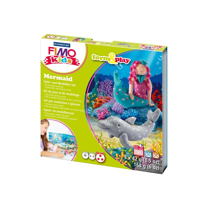 4007817806241-STAEDTLER FIMO kids form&play Mermaid - kit de pâte à modeler - Modèle Sirène-P_79400192_1-0