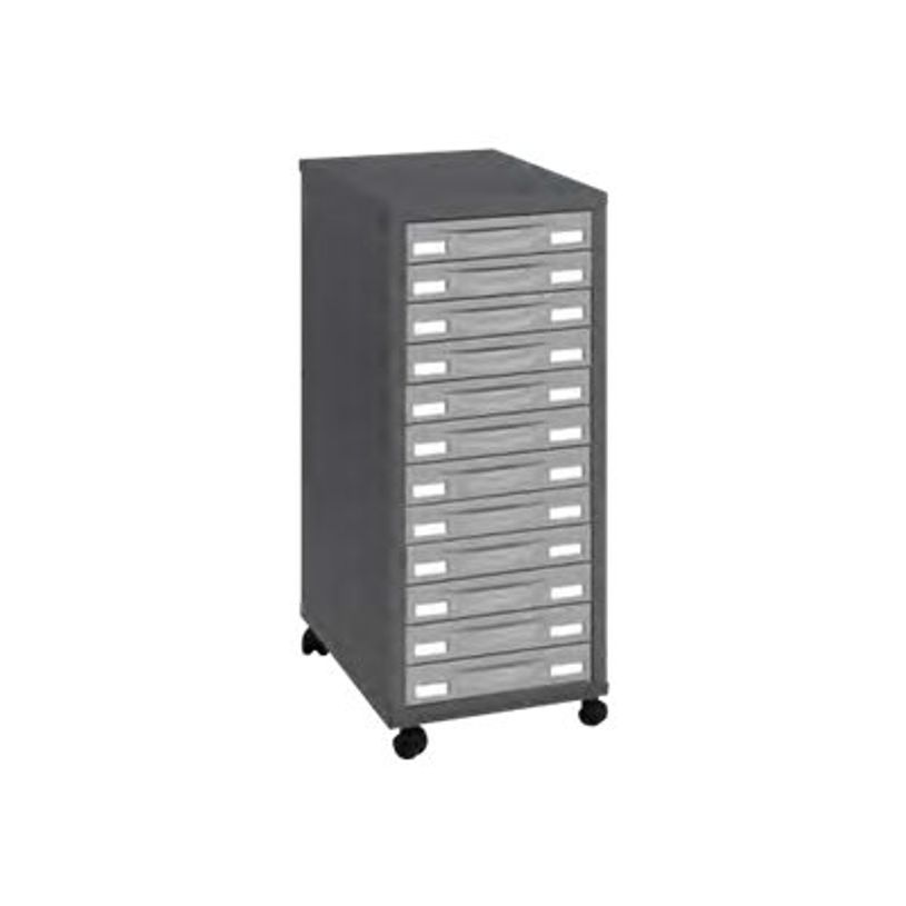 3219090954767-Module de rangement à roulettes 12 tiroirs - anthracite/gris-P_79401102_1-0