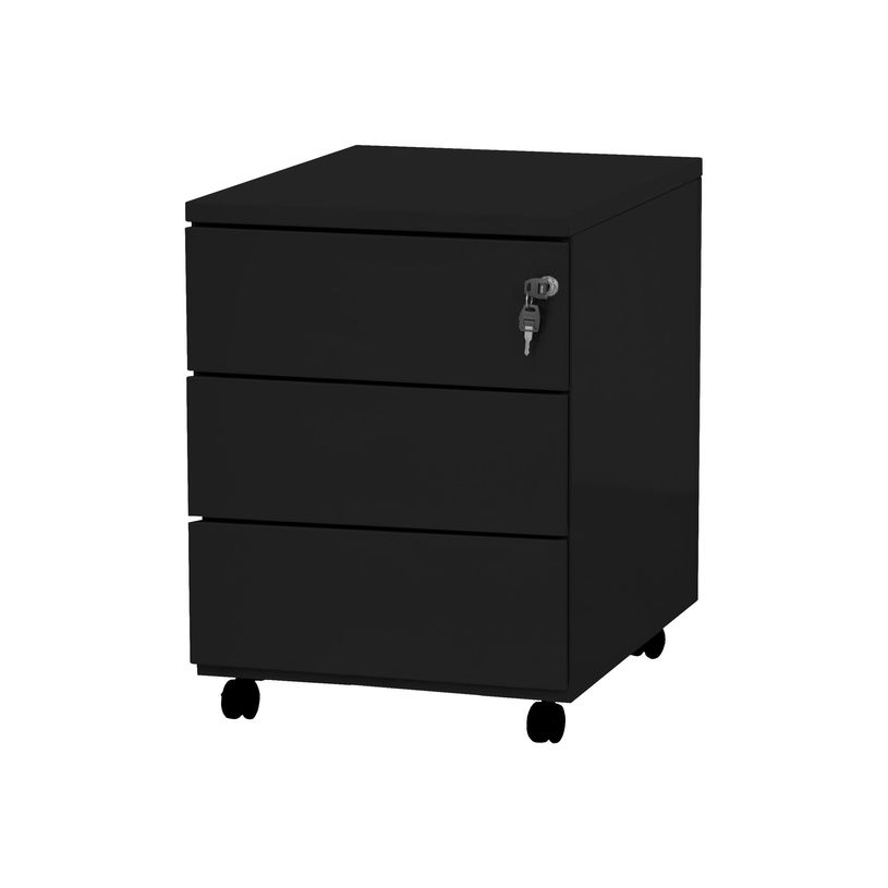 3219091960255-Caisson mobile - 3 tiroirs - noir - 56,7 x 54,1 x 41,8 cm-P_79401151_1-0