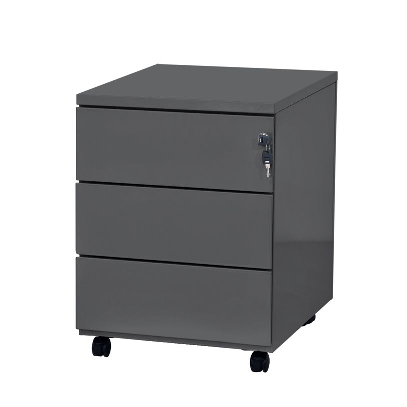 3219091960262-Caisson mobile - 3 tiroirs - anthracite - 56,7 x 54,1 x 41,8 cm-P_79401152_1-0