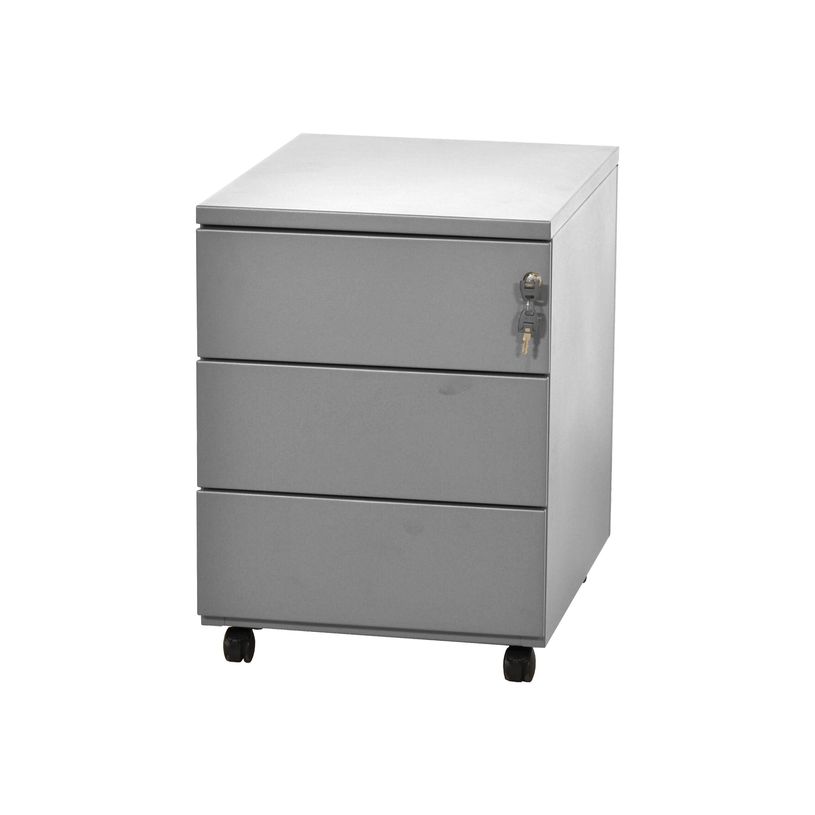 3219091960286-Caisson mobile - 3 tiroirs - aluminium - 56,7 x 54,1 x 41,8 cm-P_79401153_1-0