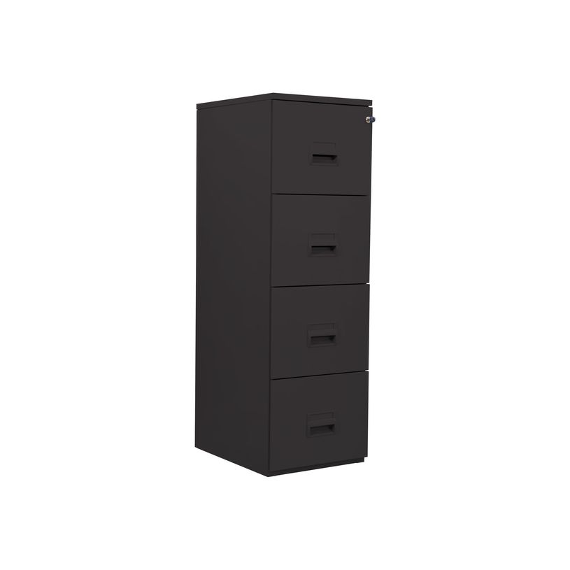 3219091966455-Classeur 4 tiroirs pour dossiers suspendus - 131 x 42 x 54 cm - noir-P_79401166_1-0