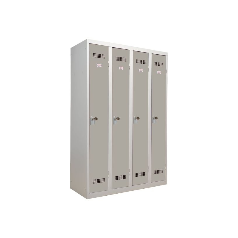 3219093104046-Vestiaire Industrie Propre - 4 portes - 180 x 120 x 50 cm - gris/gris-P_79401168_1-0