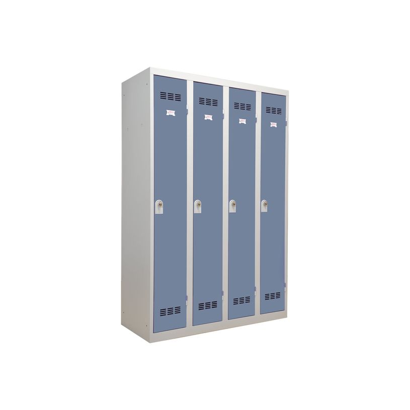 3219093104114-Vestiaire Industrie Propre - 4 portes - 180 x 120 x 50 cm - gris/bleu-P_79401169_1-0