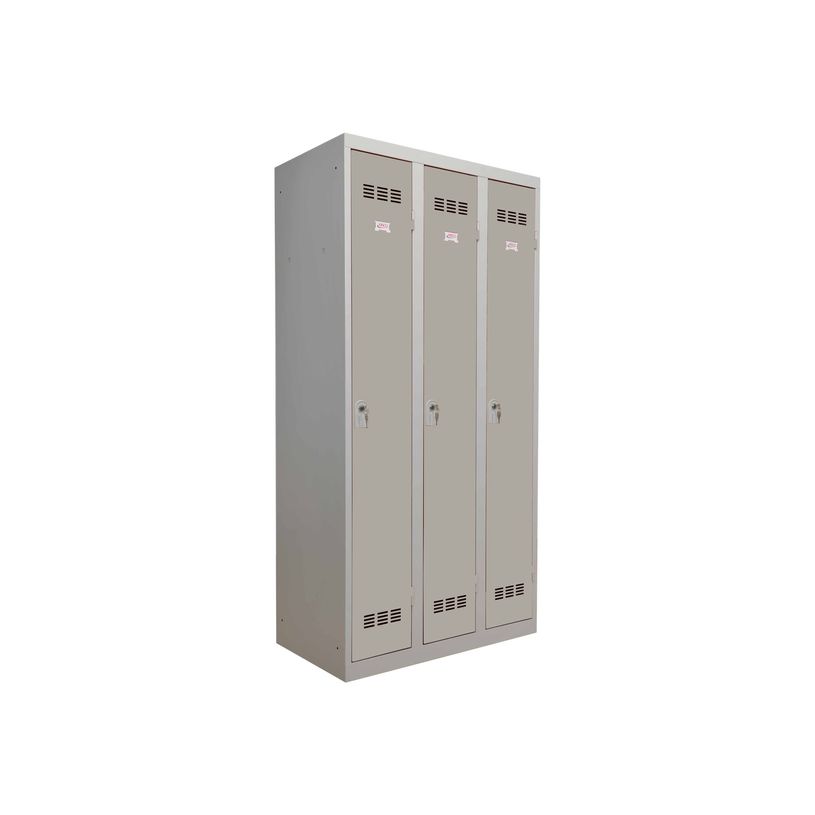 3219093104343-Vestiaire Industrie Propre - 3 portes - 180 x 90 x 50 cm - gris/gris-P_79401170_1-0