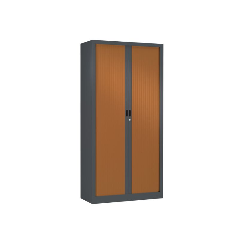 3219095501164-Armoire haute monobloc Class 900 - 180 x 90 x 43 cm - corps anthracite - rideaux imitation -P_79401194_2-0