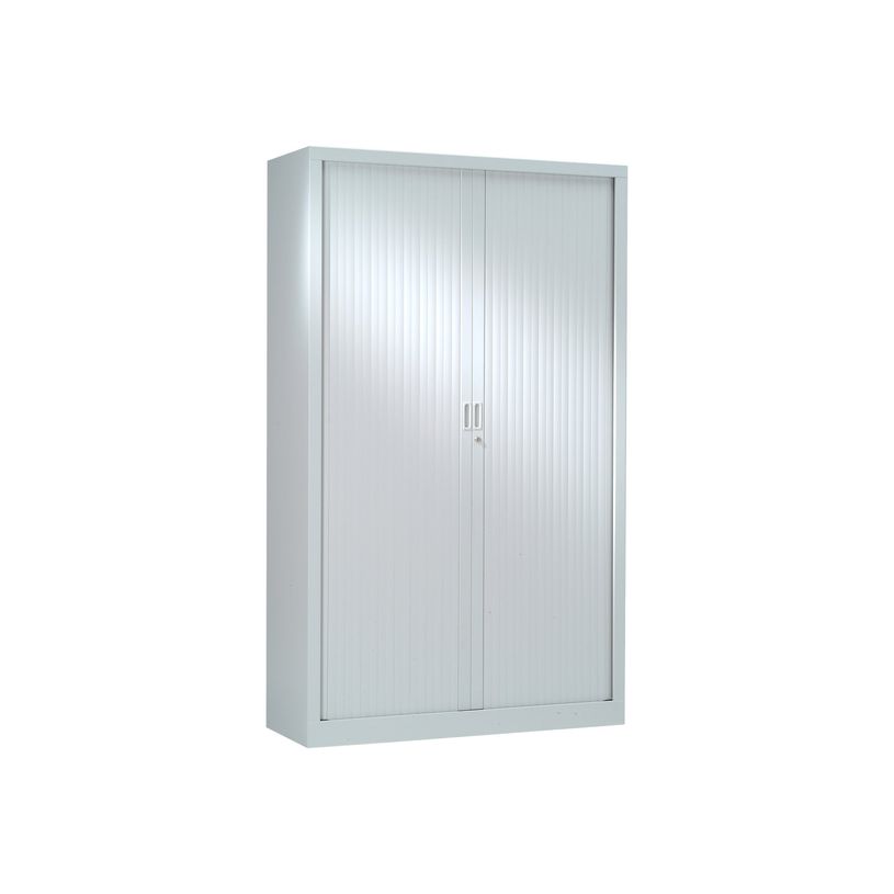 3219095800045-Armoire haute monobloc à rideaux GENERIC - 198 x 120 x 43 cm - corps et rideaux gris-P_79401198_2-0