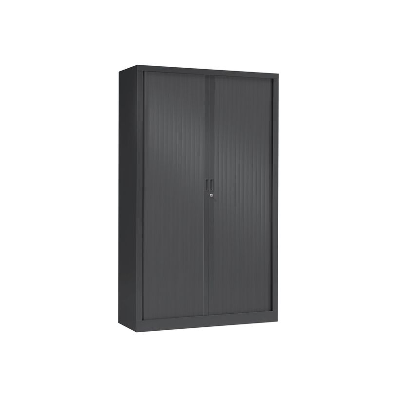 3219095800069-Armoire haute monobloc à rideaux GENERIC - 198 x 120 x 43 cm - corps et rideaux anthracite-P_79401200_1-0