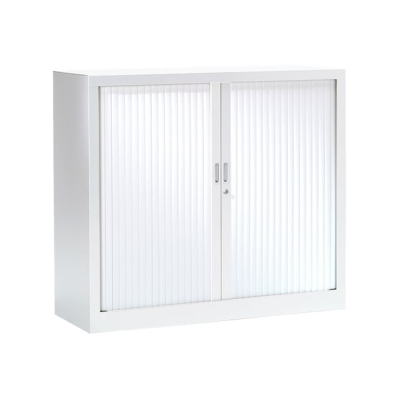 3219095805002-Armoire mi-haute monobloc à rideaux GENERIC - 100 x 120 x 43 cm - blanc-P_79401207_2-0
