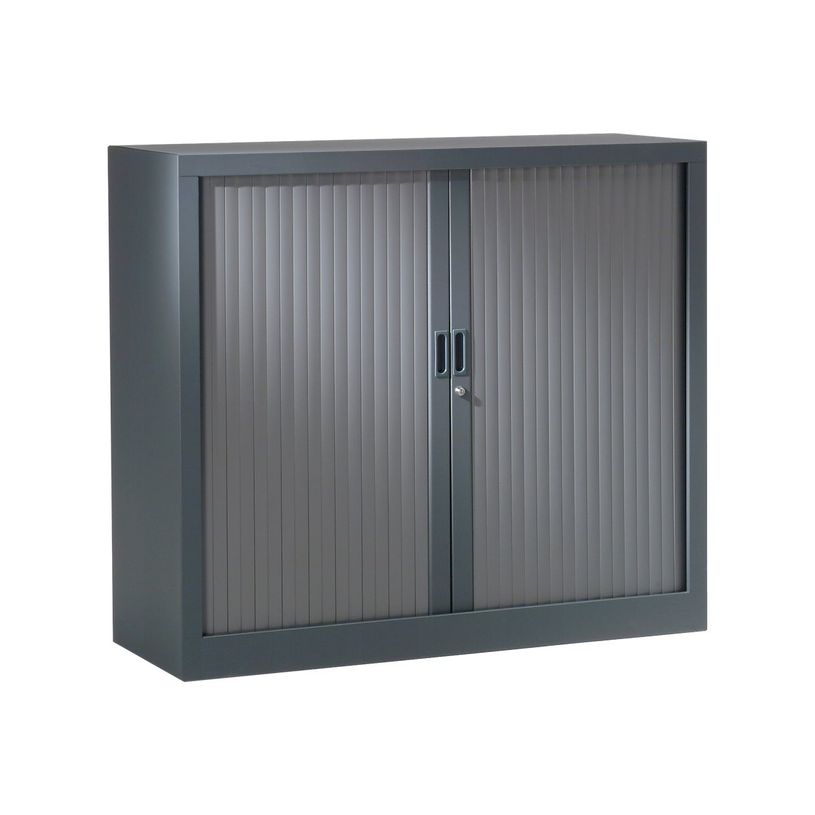 3219095805064-Armoire mi-haute monobloc à rideaux GENERIC - 100 x 120 x 43 cm - anthracite/anthracite-P_79401211_2-0