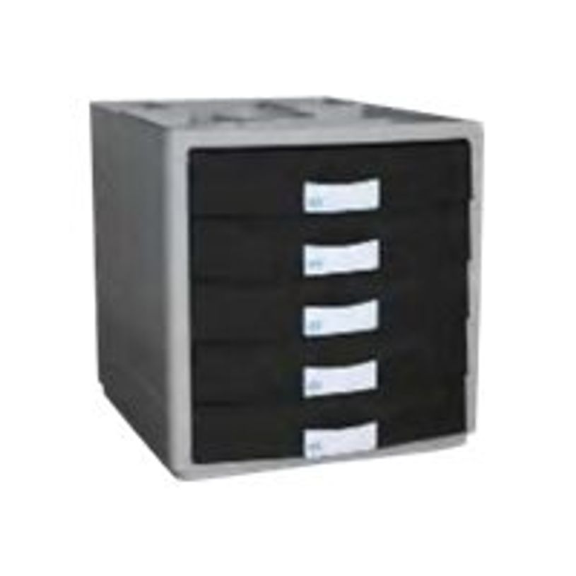 3219097509434-Pierre Henry - Module de classement - 5 Tiroirs fermés - Corps Aluminium - Tiroirs bleu -P_79401218_1-0