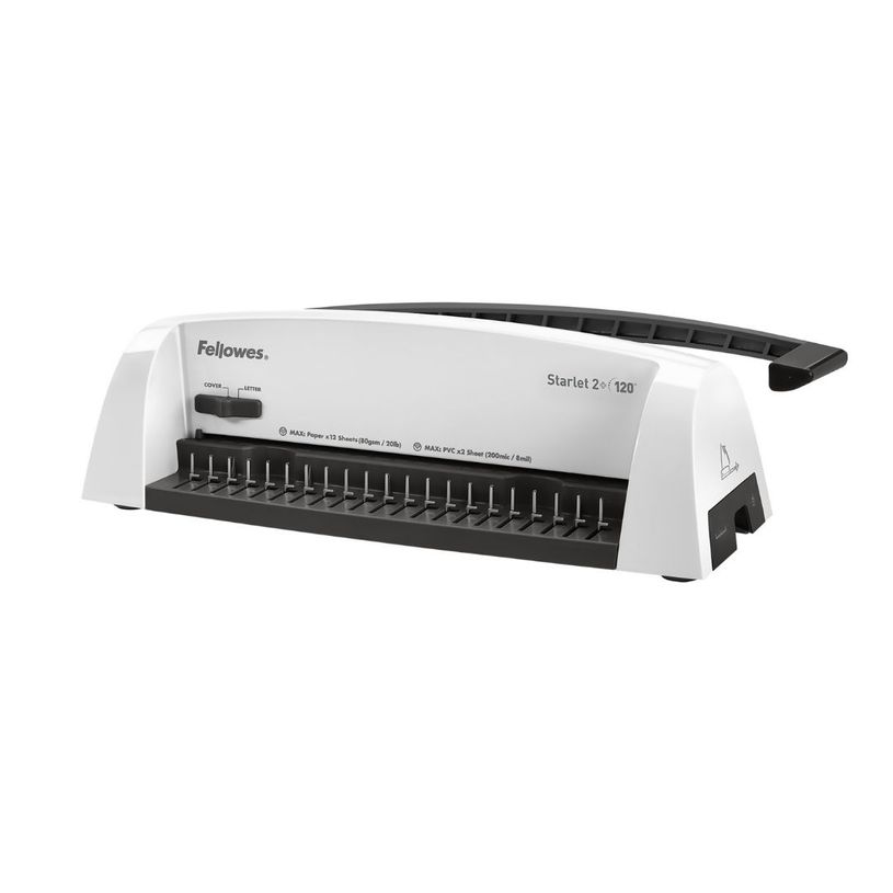 0043859680719-Fellowes Starlet 2+ - machine à relier / relieuse perforeuse manuelle - perfore 12 feuilles - relie 12--0