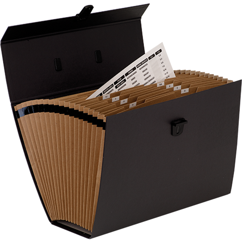 0043859654512-Fellowes Bankers Box - Maletín organizador acordeón negro 19 compartimentos--2