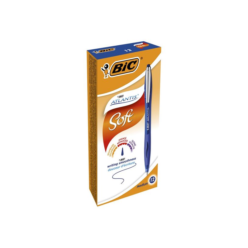 3086123307575-BIC ATLANTIS Soft - 12 Stylos à bille - bleu - rétractable-P_79402231_6-5