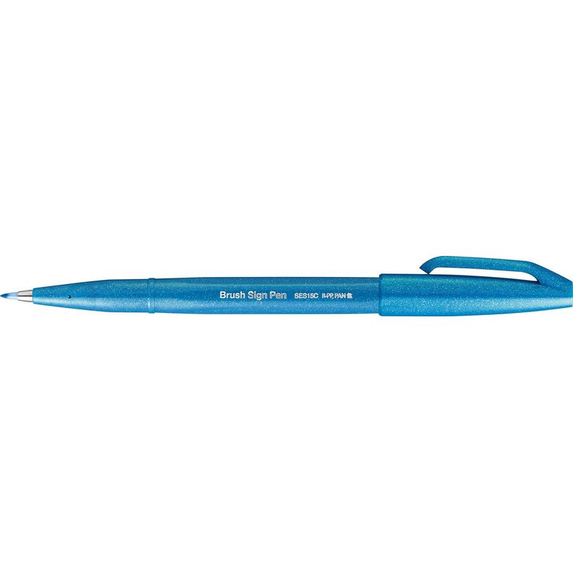 4902506287144-Pentel - Feutre pinceau à pointe souple - bleu ciel-P_79402881_2-0