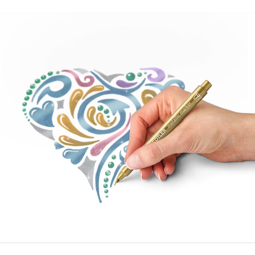 4007817832066-STAEDTLER METALLIC - Pack de 5 - Marqueurs permanents - pointe moyenne - couleurs assorties-P_79402966_6-4