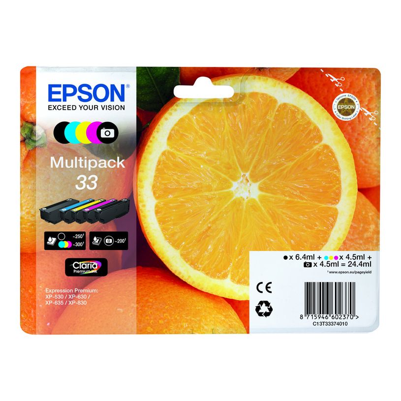 8715946602370-Epson 33 Oranges - Pack de 5 - noir, noir photo, cyan, magenta, jaune - cartouche d'encre o-P_79402999_4-1