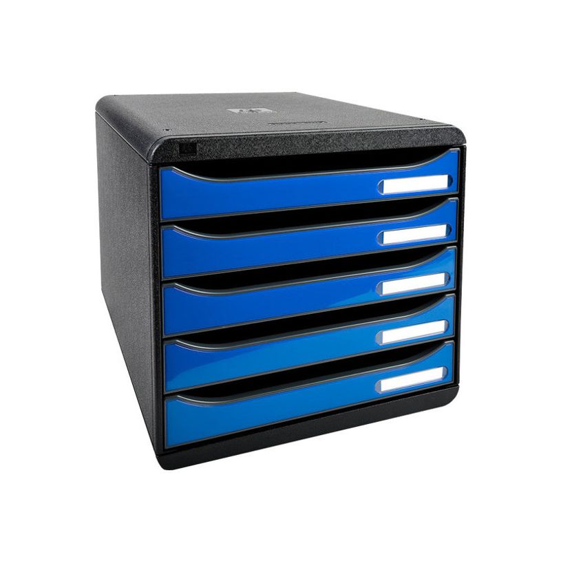 9002493423589-Exacompta BigBox Plus - Module de classement 5 tiroirs - noir/bleu glacé-P_79403130_1-0