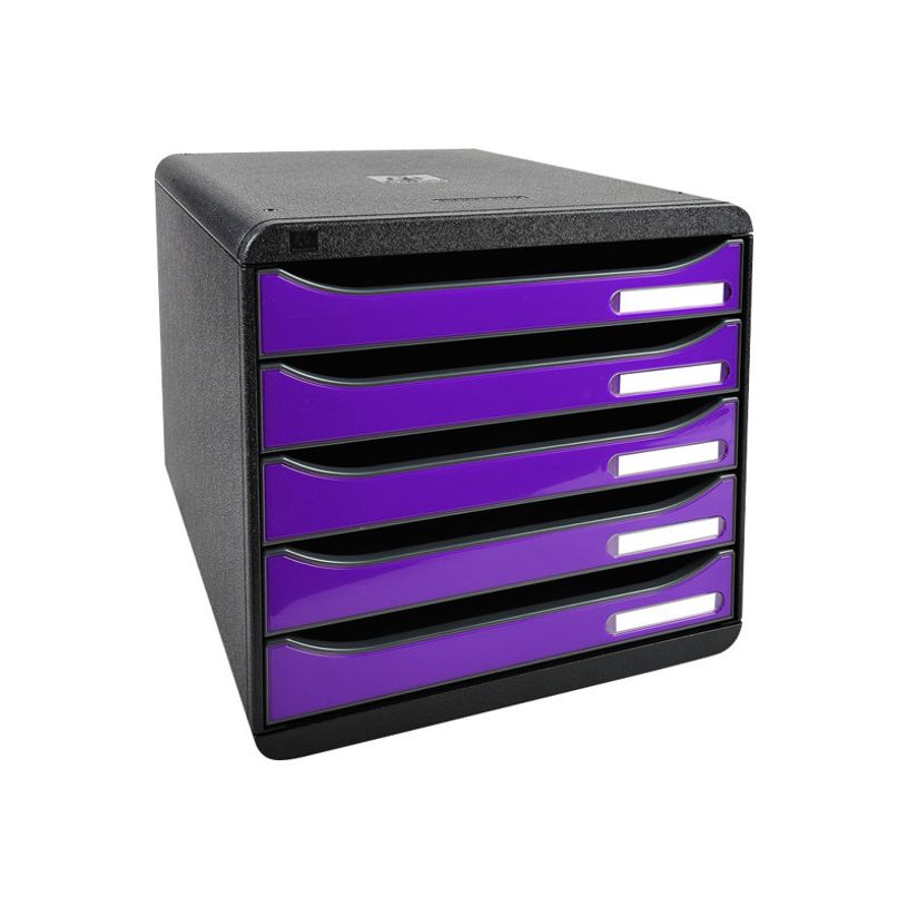 9002493423633-Exacompta BigBox Plus - Module de classement 5 tiroirs - noir/violet-P_79403135_2-1