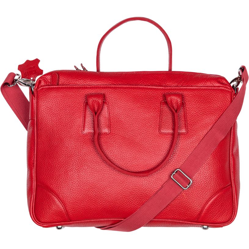 3338800029202-Quo Vadis - Sacoche cabas - Goya - Rouge - 38x29x7 cm - Cuir pleine fleur de vachette - 2 compartiment(s) - Avec bandoul--0