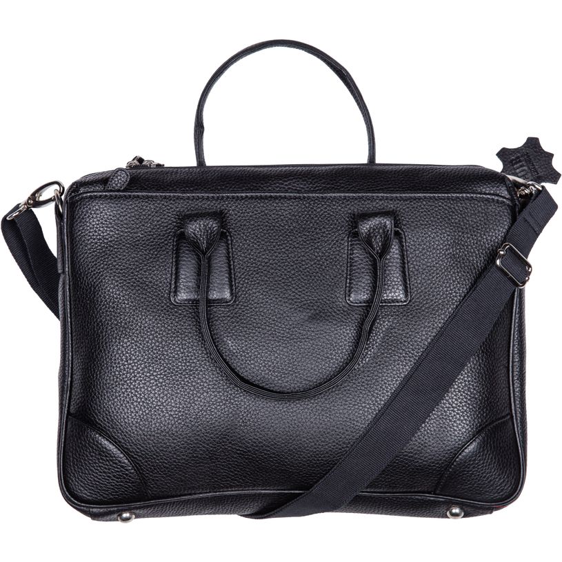 3338800029264-Quo Vadis - Sacoche cabas - Goya - Noir - 38x29x7 cm - Cuir pleine fleur de vachette - 2 compartiment(s) - Avec bandoul--0