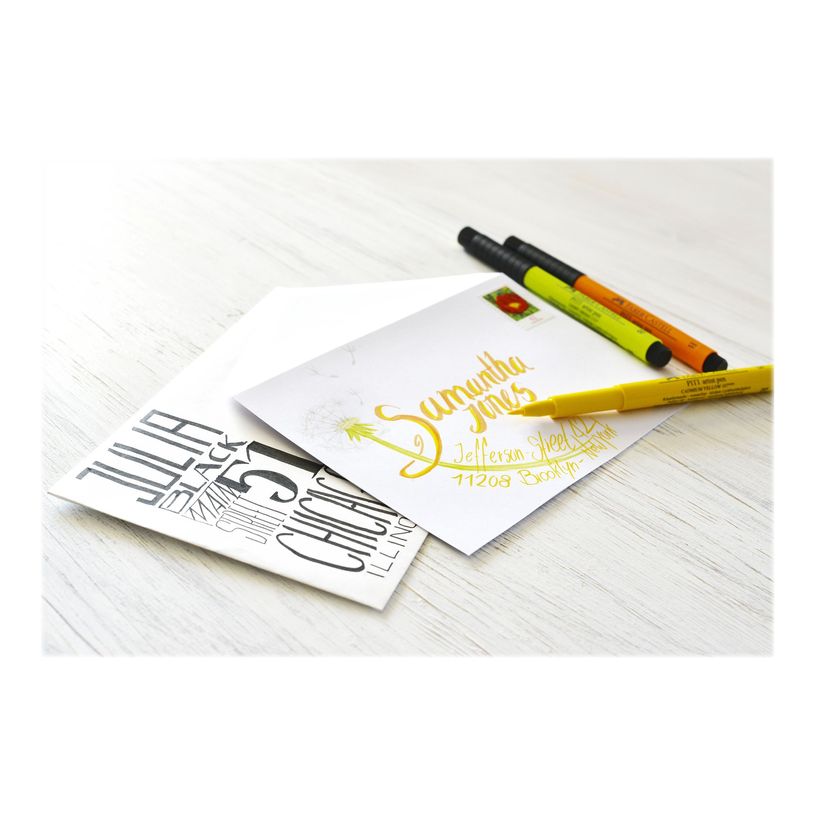 4005401674085-Faber-Castell PITT Artist Pen B 408 - Feutre pinceau à pointe souple - permanent - jaune de ca-P_79403804_5-4