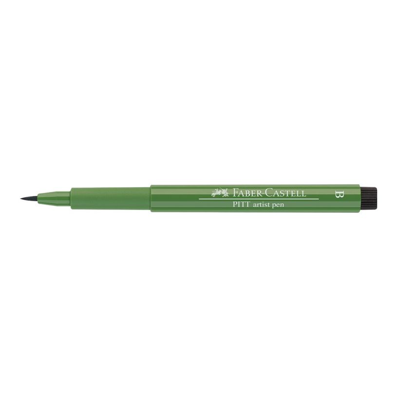 4005401674672-Faber-Castell PITT Artist Pen - Feutre pinceau à pointe souple - permanent - vert olive pe-P_79403836_1-3