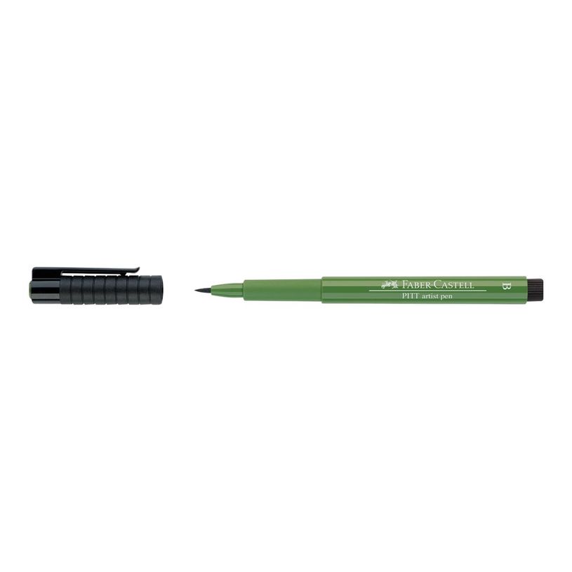 4005401674672-Faber-Castell PITT Artist Pen - Feutre pinceau à pointe souple - permanent - vert olive pe-P_79403836_3-1