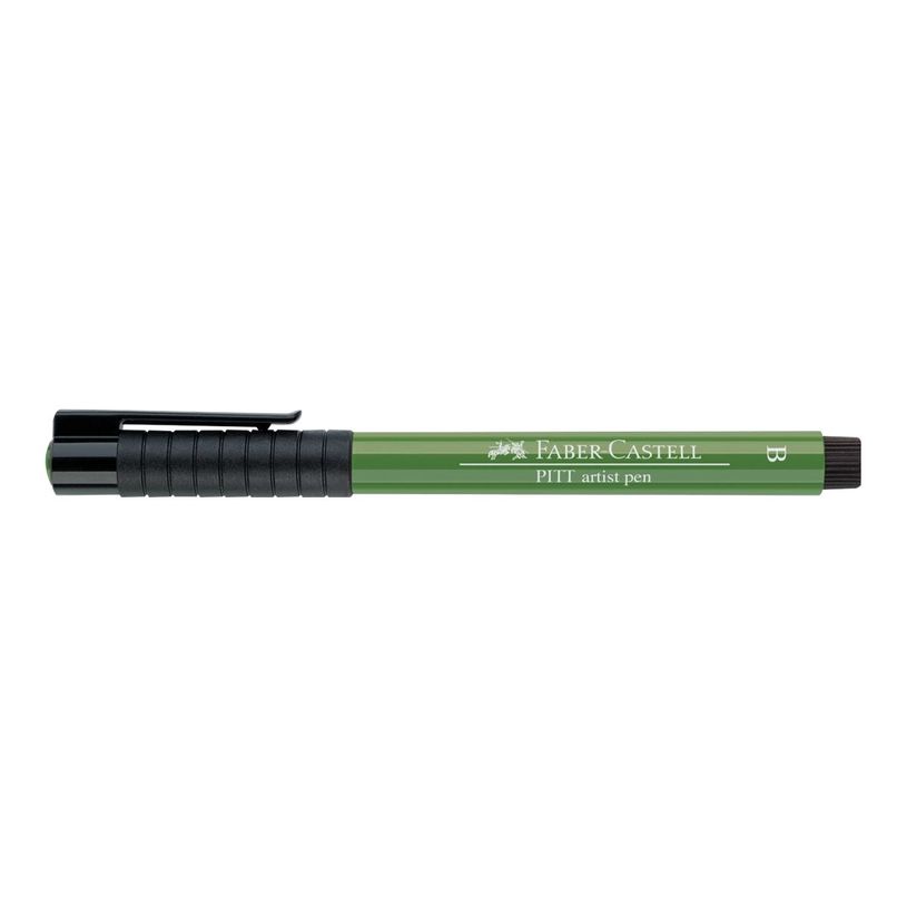 4005401674672-Faber-Castell PITT Artist Pen - Feutre pinceau à pointe souple - permanent - vert olive pe-P_79403836_4-0