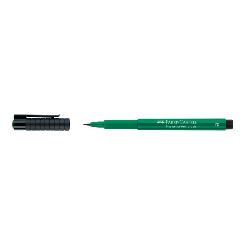 4005401674788-Faber-Castell PITT Artist Pen - Feutre pinceau à pointe souple - permanent - vert phtalo f-P_79403847_3-1