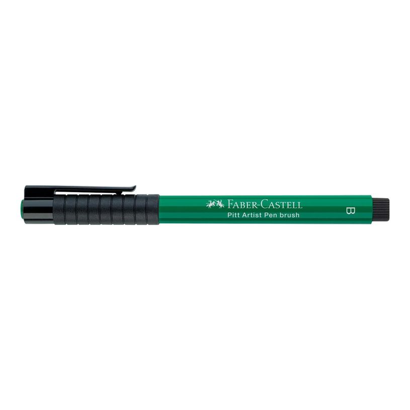 4005401674788-Faber-Castell PITT Artist Pen - Feutre pinceau à pointe souple - permanent - vert phtalo f-P_79403847_4-3