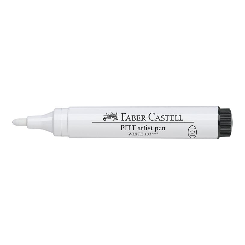 4005401676010-Faber-Castell PITT Artist Pen - Feutre pinceau à pointe souple - permanent - blanc - encre-P_79403861_1-1