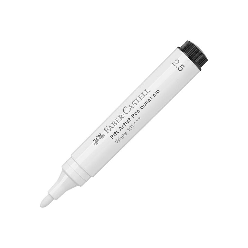 4005401676010-Faber-Castell PITT Artist Pen - Feutre pinceau à pointe souple - permanent - blanc - encre-P_79403861_2-0