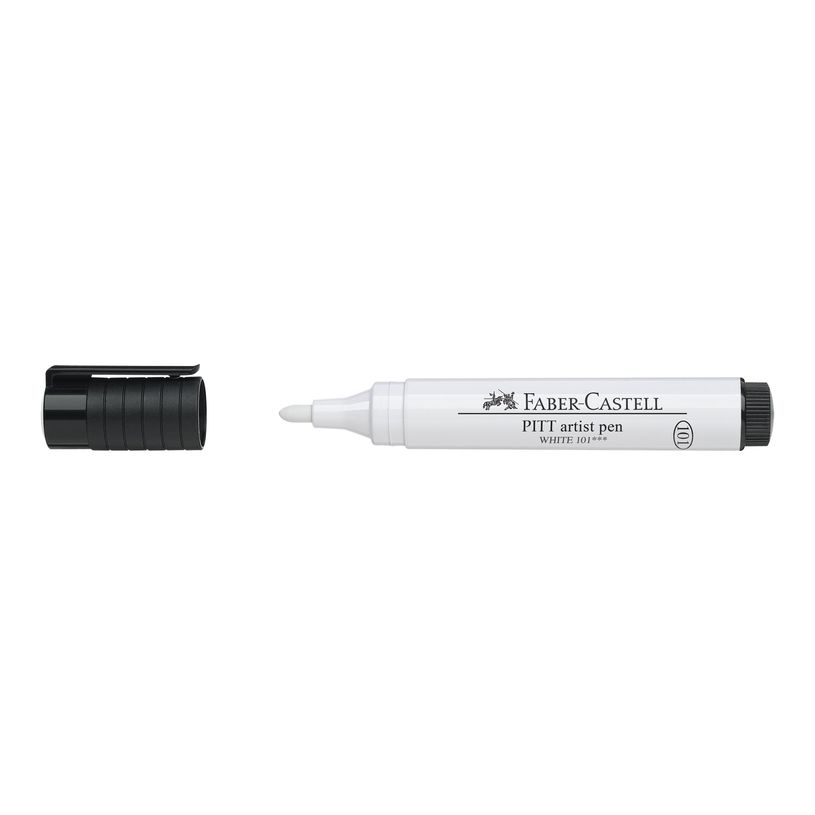 4005401676010-Faber-Castell PITT Artist Pen - Feutre pinceau à pointe souple - permanent - blanc - encre-P_79403861_4-4
